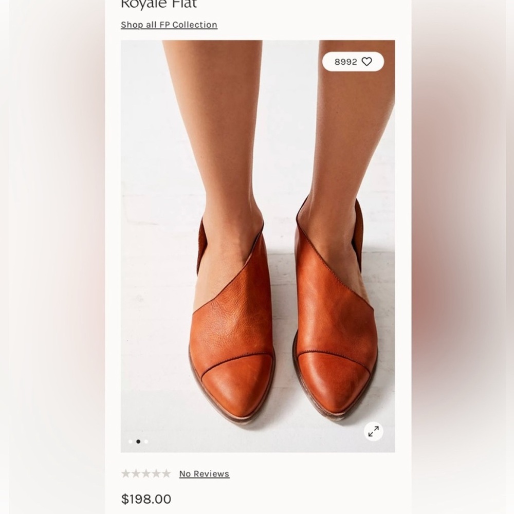 Free People Royal Flat in Whisky brown leather
Size 39